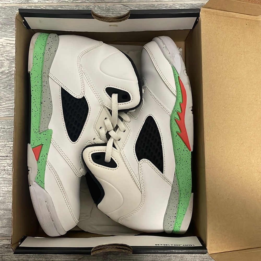 Jordan 5 Retro BP (pink, green and grey) 3Y